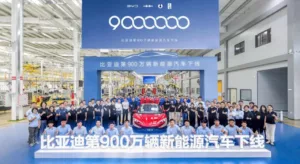 BYD alcança marca histórica de 9 milhões de veículos eletrificados produzidos