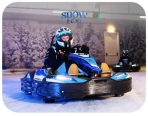 São Paulo recebe primeiro kart no gelo do Brasil durante o Snow Fest 2024.