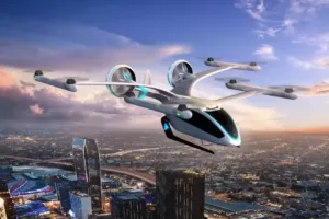 Com estreia prevista para 2026, o eVTOL da Eve Air Mobility mira o transporte aéreo urbano com propulsão elétrica.