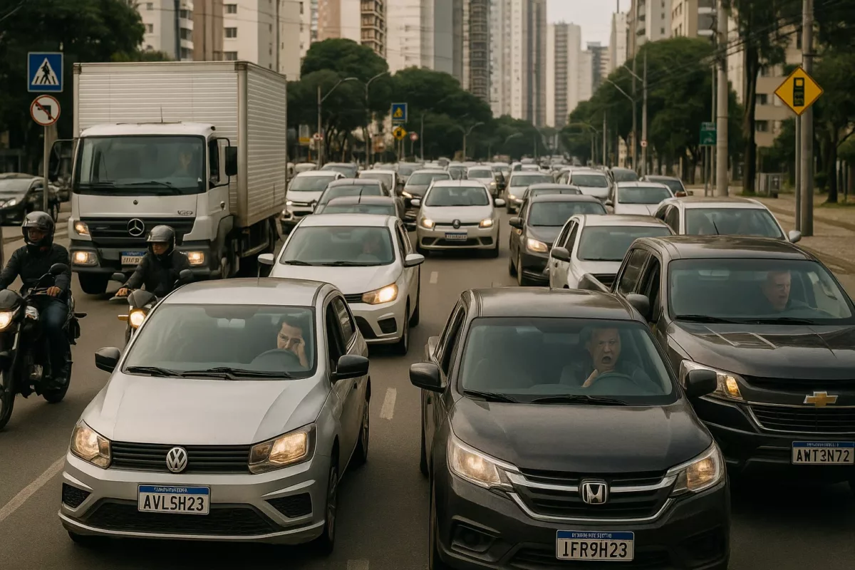 assets task 01jwaaz9gbep1bz36354d29zn7 1748398833 img 1 O trânsito travou! Curitiba chega perto de ter mais carros que moradores