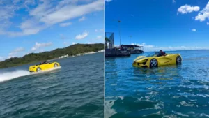 Carro aquático com motor de jet ski chama atenção no Brasil e chega a 90 km/h