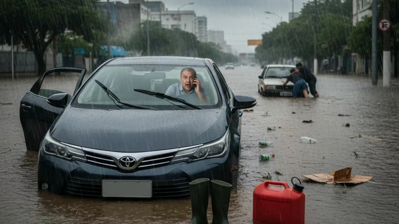 carro alagamento Carro alagado: o que nunca fazer quando o motor apaga na enchente