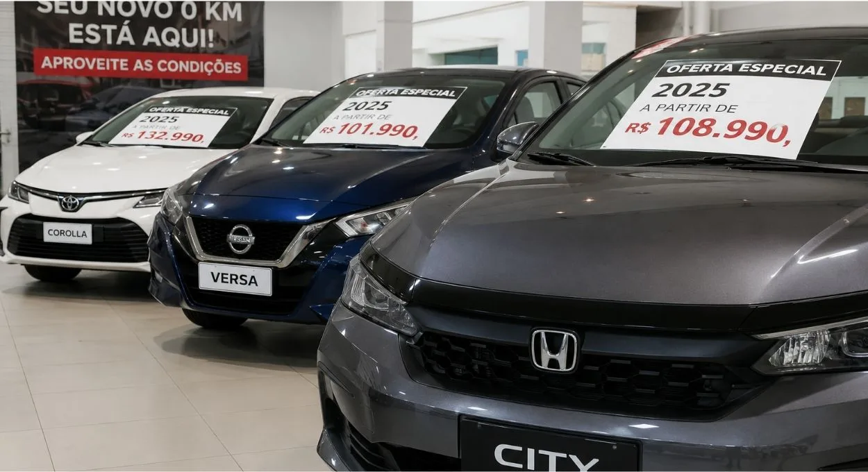 carros ok Carros 0 km ficaram mais baratos em abril: Honda, Nissan e Toyota puxaram os descontos
