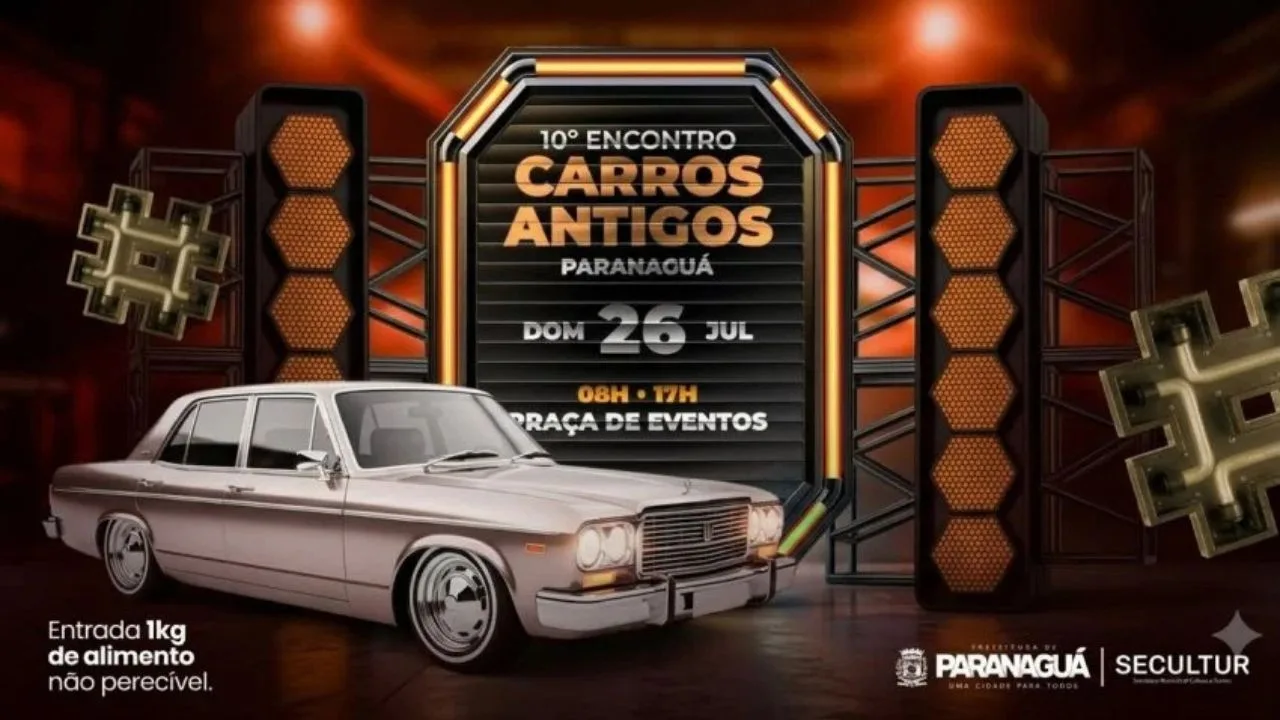 encontro prg Aniversário de Paranaguá ganha desfile de carros antigos com Ferrari e Jeeps de trilha