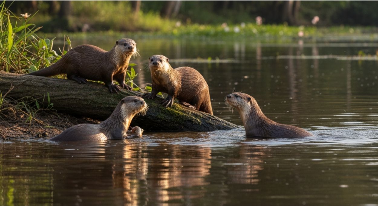 A lontra-gigante voltou ao Pantanal e virou termômetro da saúde dos rios nas fazendas