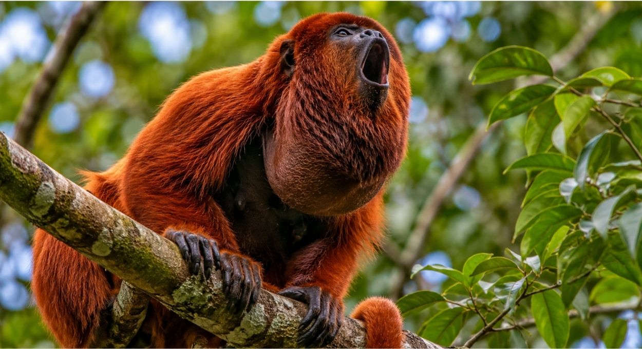 O mamífero mais barulhento das Américas tem um osso na garganta que nenhum outro primata desenvolveu igual