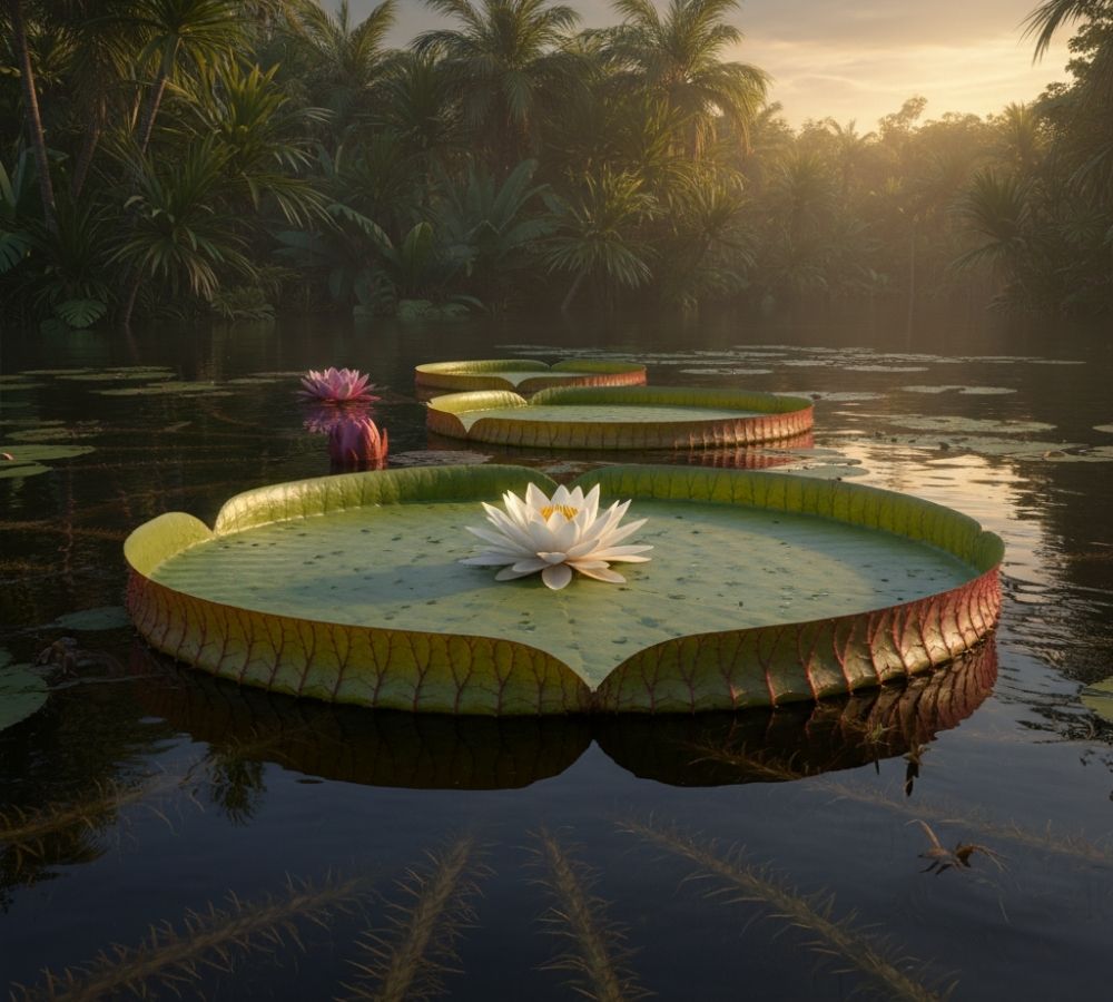 Vitória-régia: a planta amazônica que sustenta 40 kg e ensinou engenheiros a construir telhados