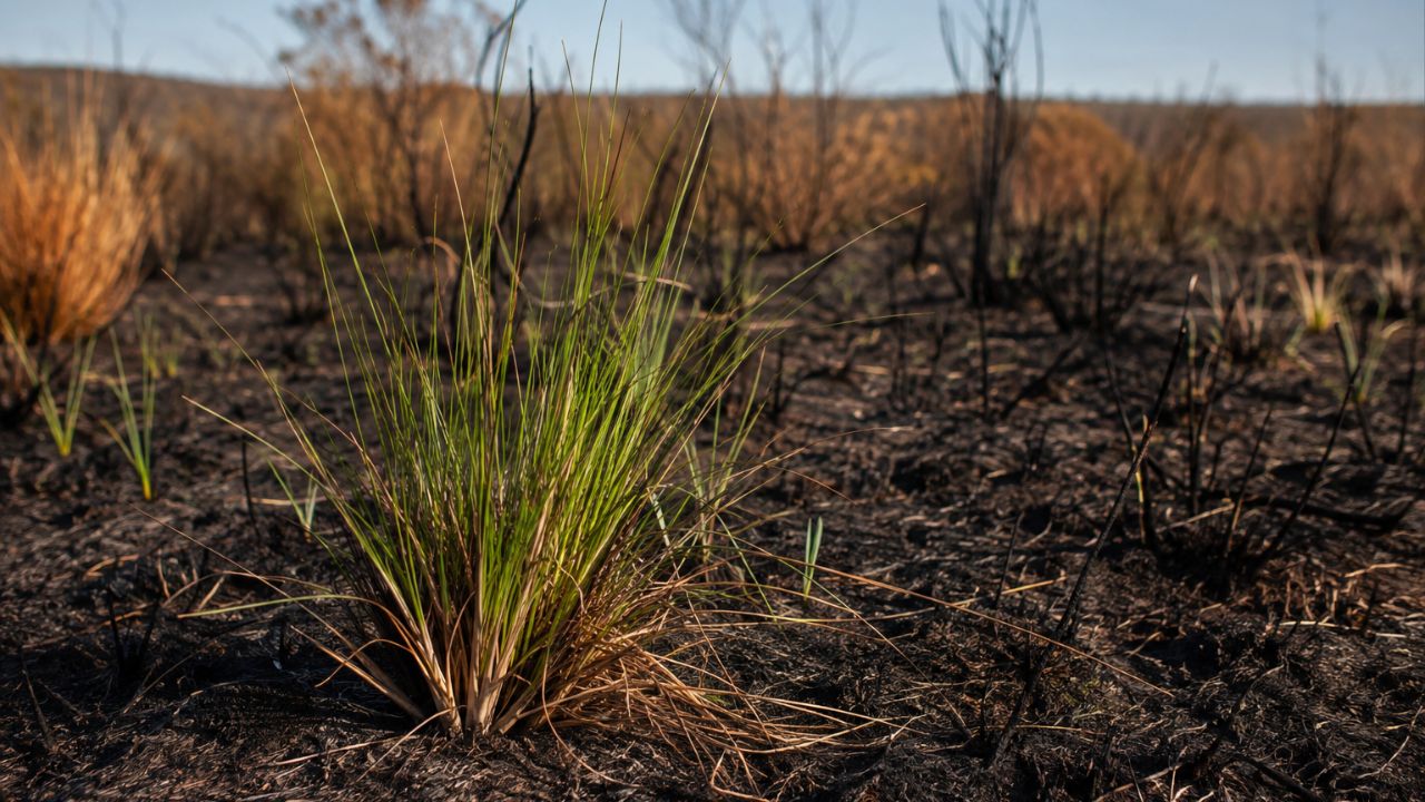 Sapé resiste ao fogo e à seca graças a uma estrutura enterrada: veja como essa planta recupera áreas queimadas