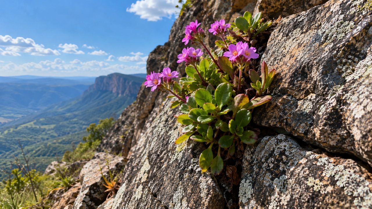 Sem terra, sem água visível e ainda assim florescem: veja como as plantas rupícolas conquistam fendas de rocha