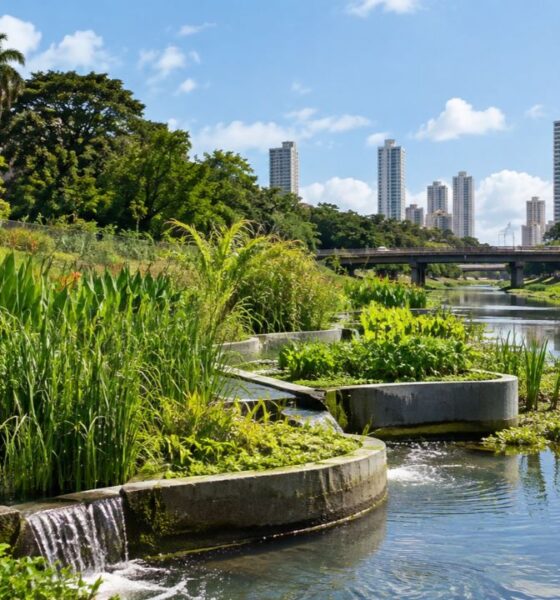 Riacho do Cavouco ganha jardim filtrante inédito no Nordeste: entenda como a técnica do rio Sena chega ao Recife