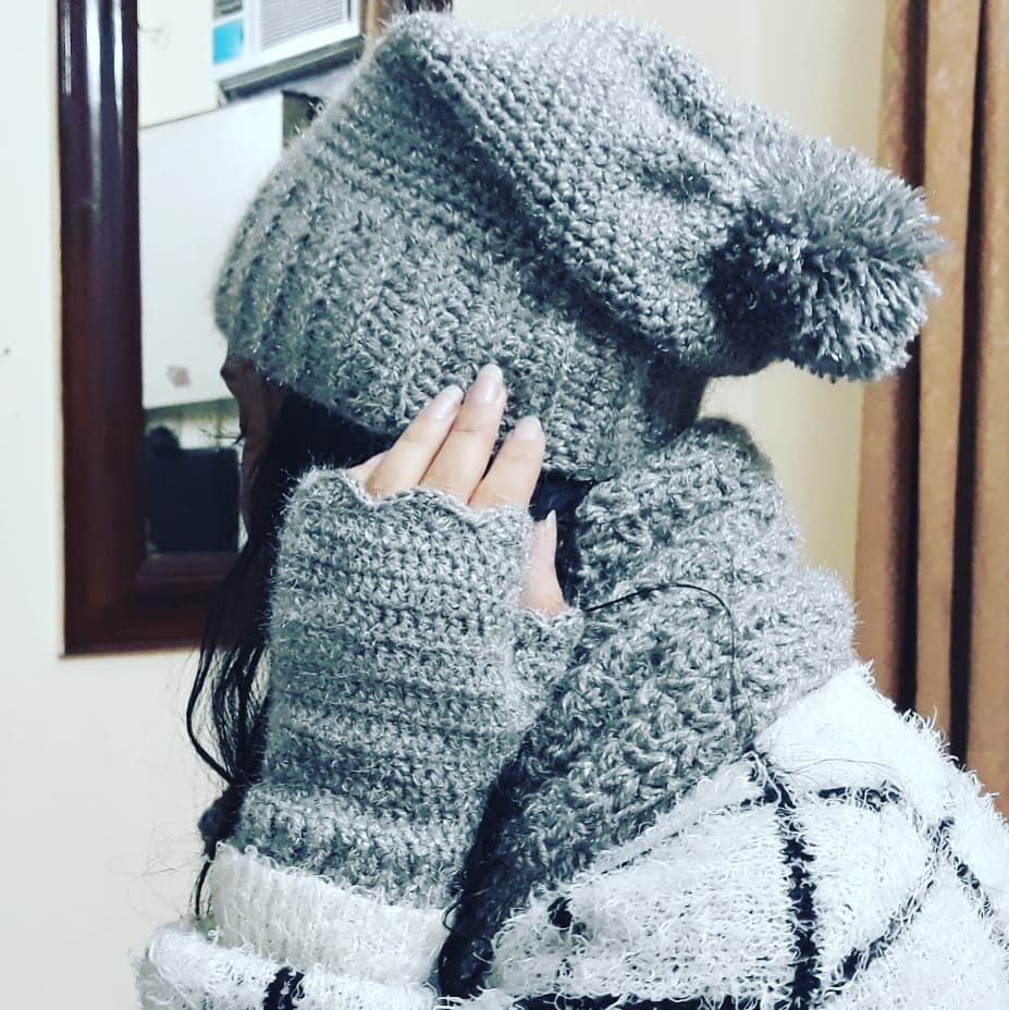 look gorro de croche