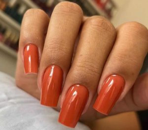 Cores de unhas do momento: terracota.