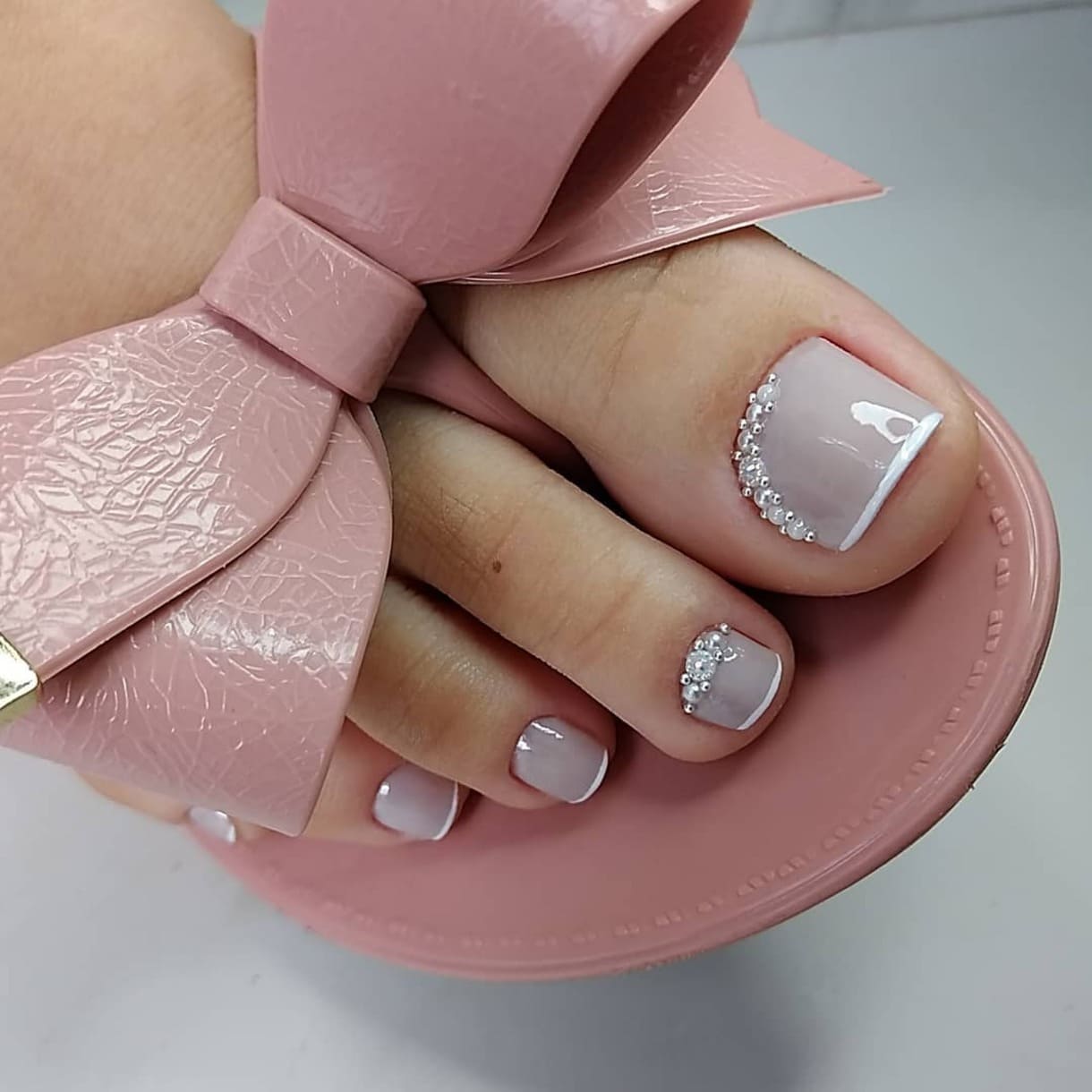 unhas decoradas para o pé inglesinha