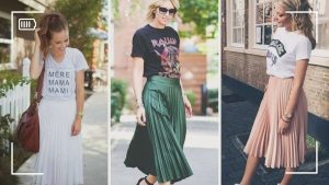Saia plissada: a peça chave para looks versáteis e elegantes em 6 ideias