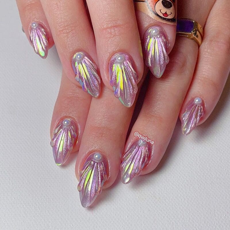 Sea shell nails