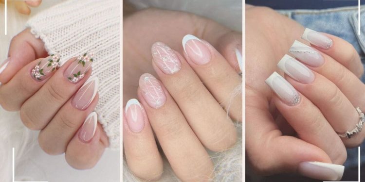 unhas brancas e delicadas