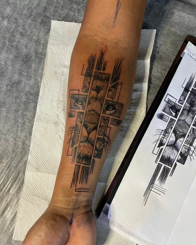 Tatuagem de Leão no Braço