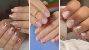 7 ideias de decoração de unhas curtas para o natal e ano novo.