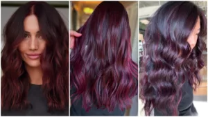Aposte no efeito esfumado do Burgundy balayage para realçar os fios com reflexos em tons de vinho