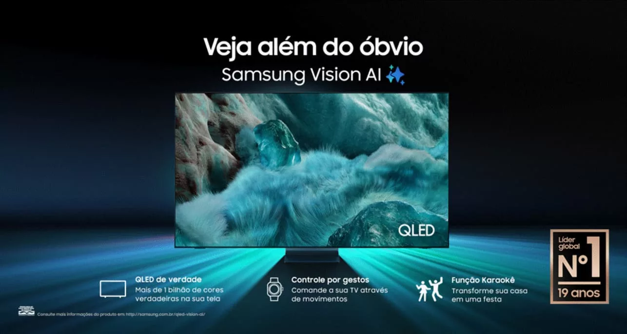 tv sams 0000 - Veja além do óbvio: Samsung apresenta linha de TVs QLED 4K de 2025 com novos recursos de inteligência artificial