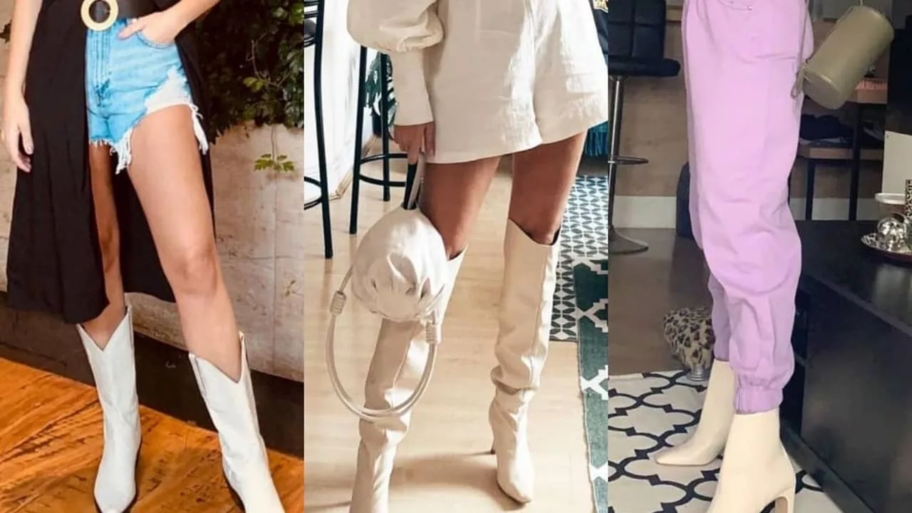 bota branca 1 - Moda feminina inverno 2025: aposte na bota branca para looks modernos e cheios de atitude