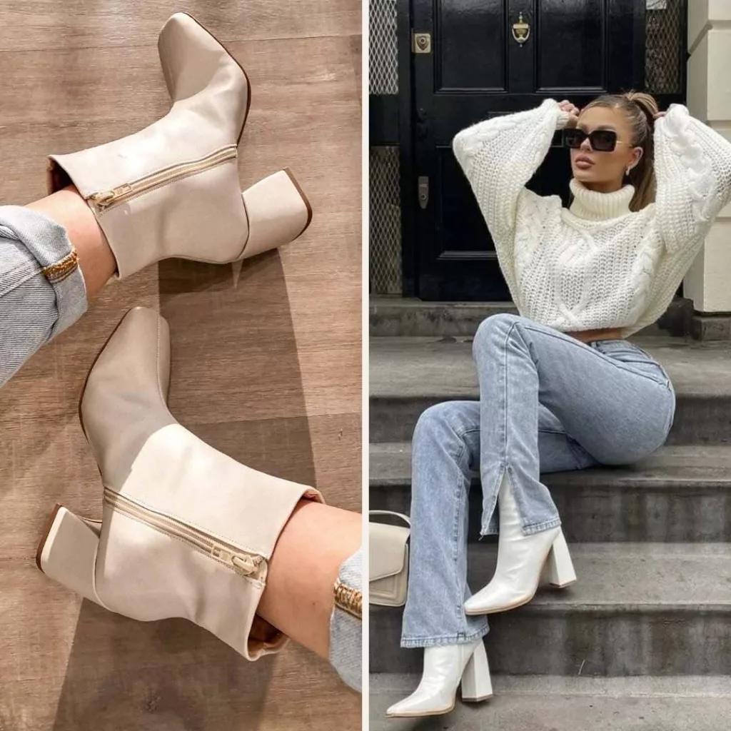 bota branca 2 - Moda feminina inverno 2025: aposte na bota branca para looks modernos e cheios de atitude