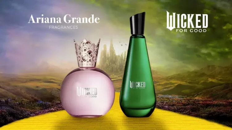 banner perfume wicked.jpg - Ariana Grande lança perfumes inspirados em Wicked e promete encantar fãs com Glinda e Elphaba em frascos