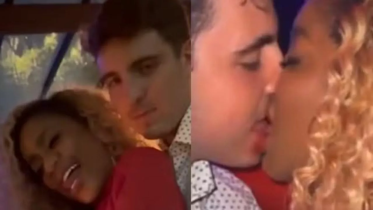 cariucha - João Augusto e Cariúcha são flagrados aos beijos em festa