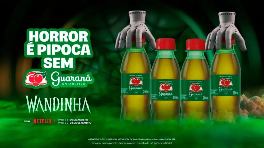 guarana antarctica wandinha.jpg 1 - Guaraná Antarctica lança caçulinha com Mãozinha de Wandinha e enlouquece fãs da série