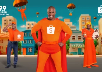shopee 9.9 1024x629 1 - Terry Crews vira mãe, bebê e herói para entregar mais rápido no 9.9 da Shopee