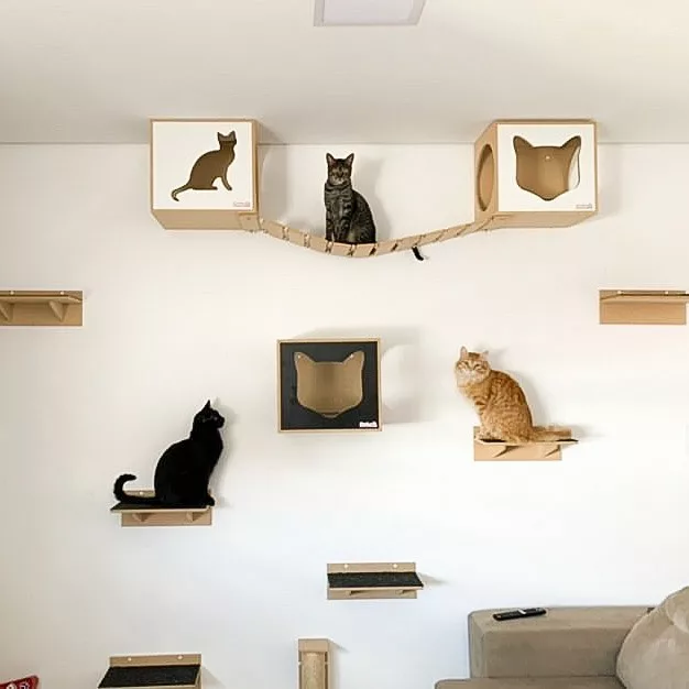 toca gato 2 - Toca com arranhador para gatos: conforto felino com toque de charme na decoração