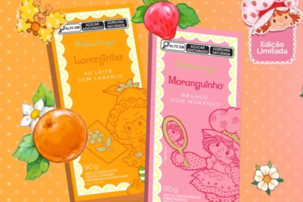 kope moranguinho - Moranguinho e Laranjinha viram chocolate na nova coleção retrô da Kopenhagen