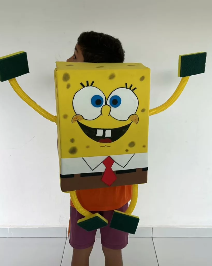 ideias de mochila maluca para escola - Mochila maluca do bob esponja