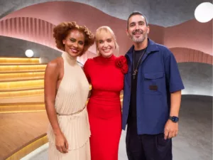Angélica estreia programa noturno no GNT com André Marques e Aline Wirley