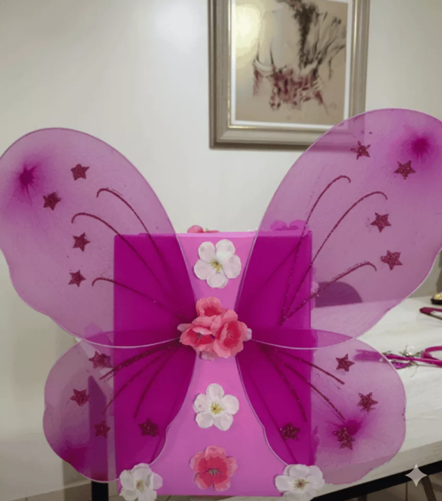 Dia da mochila maluca - Mochila maluca de borboleta rosa pink com flores