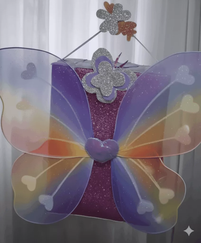 Dia da mochila maluca - Mochila maluca de borboleta com glitter