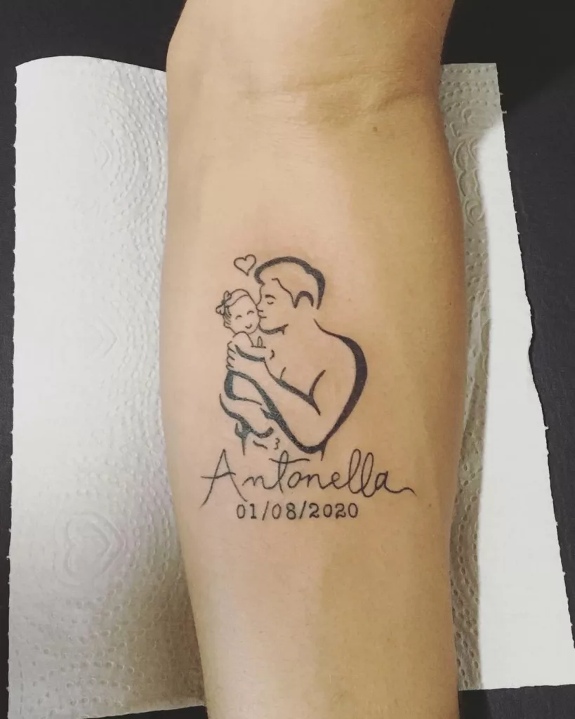 tatoo pai filha 4 - Tatuagem pai e filha no braço eterniza laços de amor e memórias marcantes