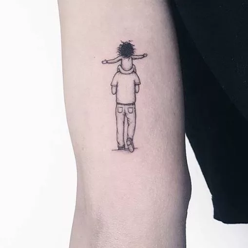 tatoo pai filha 6 - Tatuagem pai e filha no braço eterniza laços de amor e memórias marcantes
