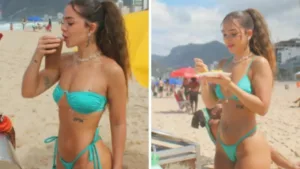 Mel Maia curte dia de sol na praia, arranca elogios de Maisa