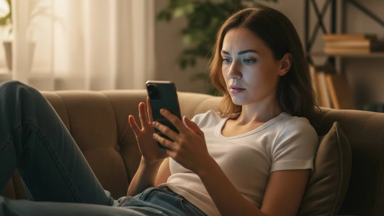 mulher mexendo celular 1 - Por que o feed parece não ter fim e prende tanto a nossa atenção