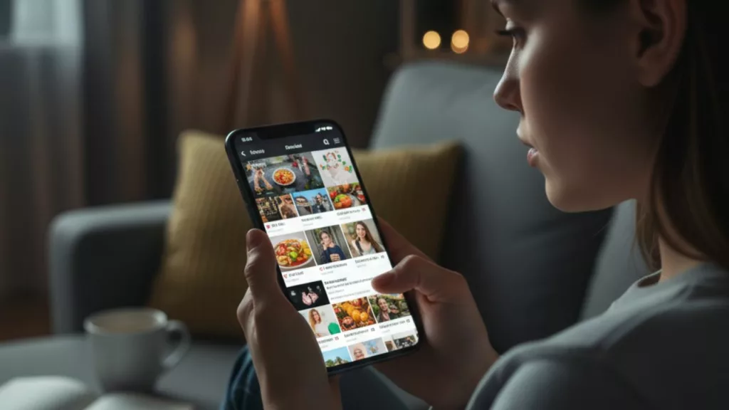 mulher mexendo celular 2 - Por que o feed parece não ter fim e prende tanto a nossa atenção