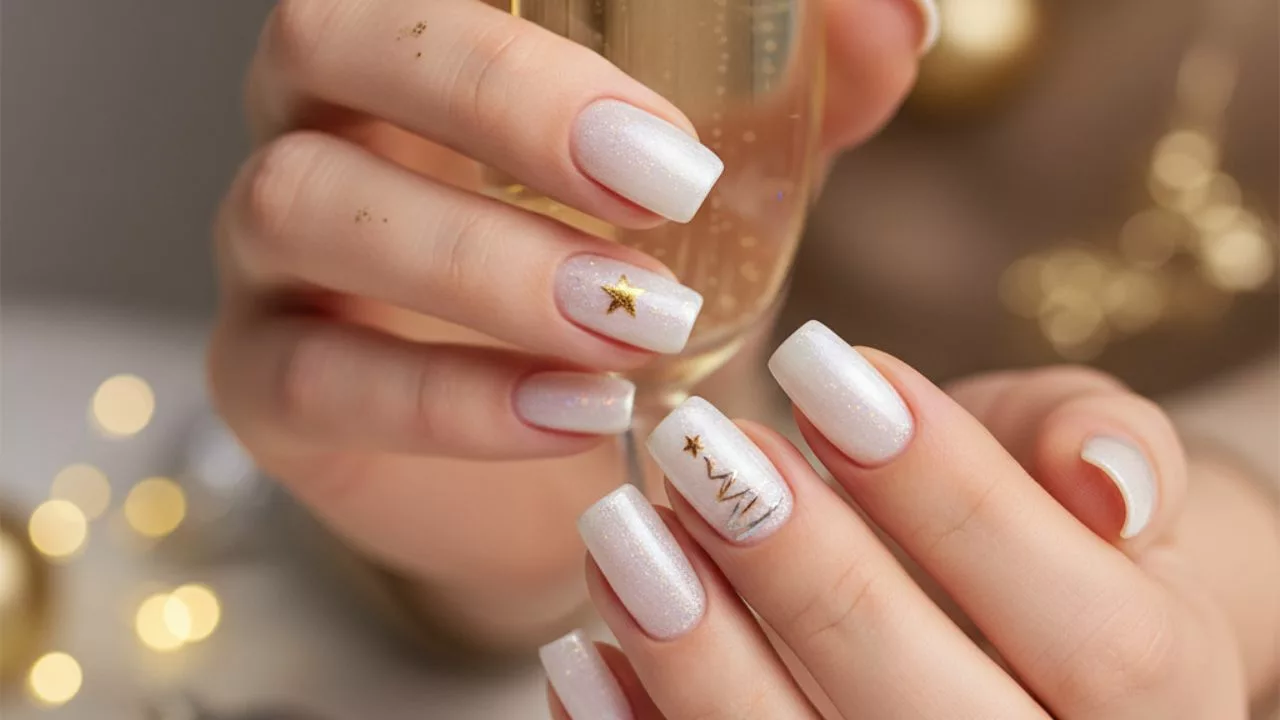 unhas clarinhas natal - 5 ideias de unhas quadradas bem clarinhas que são a cara do Natal e do Ano Novo