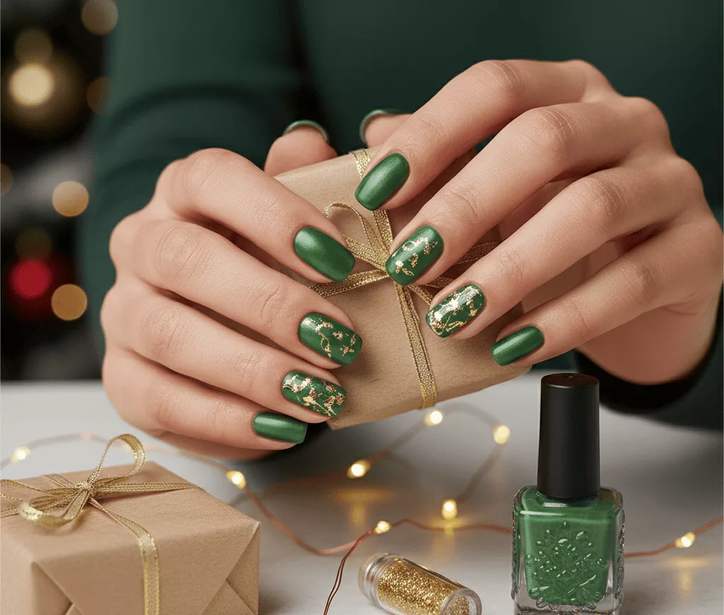 unhas verdes para o natal