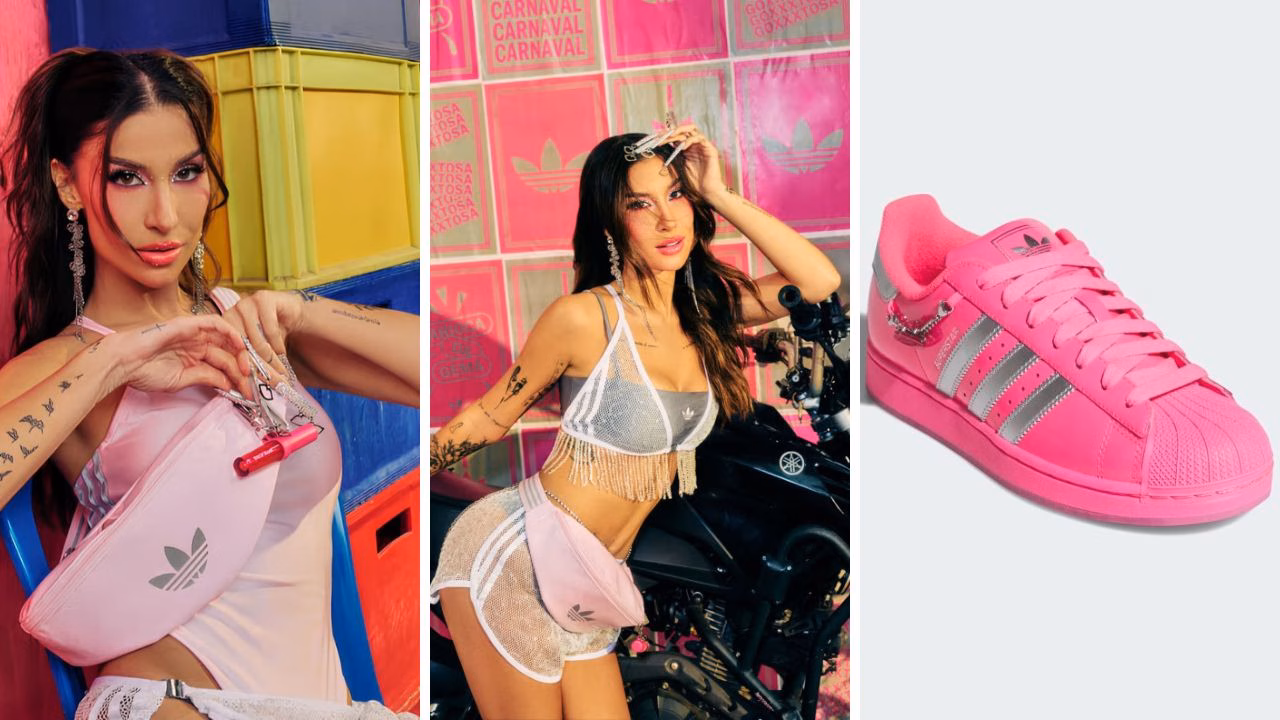 collab bianca - Adidas Originals e Boca Rosa lançam collab de Carnaval com Superstar rosa e lip oil metalizado