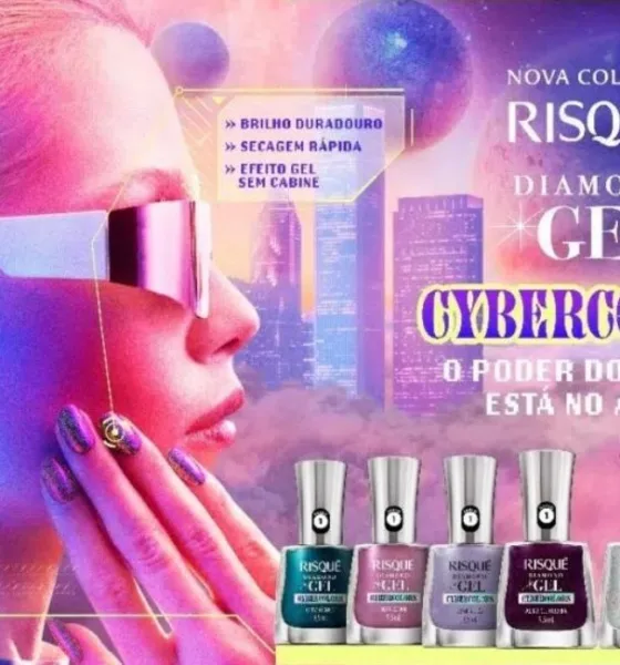 coty esmaltes - Risqué Diamond Gel lança coleção Cybercolors com 7 cores metálicas e base fortalecedora inédita