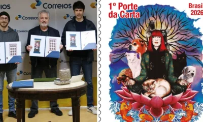 selo rita - Rita Lee ganha selo dos Correios com arte que celebra seu amor pelos animais e pela natureza