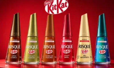 risque 1024x587 1 - Risqué e KitKat se uniram e o resultado é uma coleção de esmaltes que cheira a chocolate de verdade