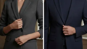Poucas sabem por que os botões de blazer feminino ficam do lado oposto ao masculino