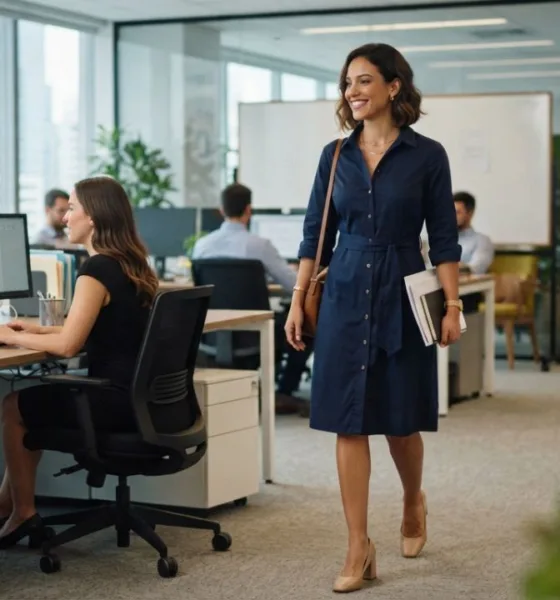 vestido camisa - O vestido-camisa venceu o tubinho no escritório — e a explicação vai além da moda