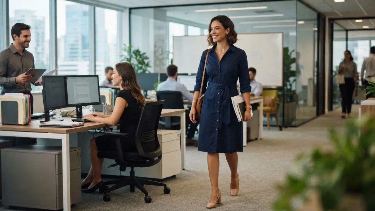 vestido camisa - O vestido-camisa venceu o tubinho no escritório — e a explicação vai além da moda
